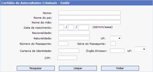 Antecedentes Criminais Polícia Federal