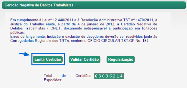 Certidão Negativa de Débitos Trabalhistas