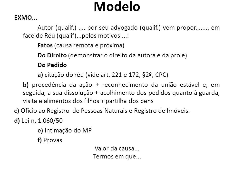 Modelo dissolução união estável