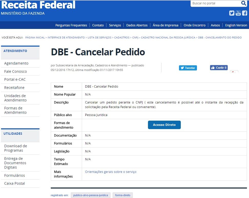 cancelar DBE receita federal