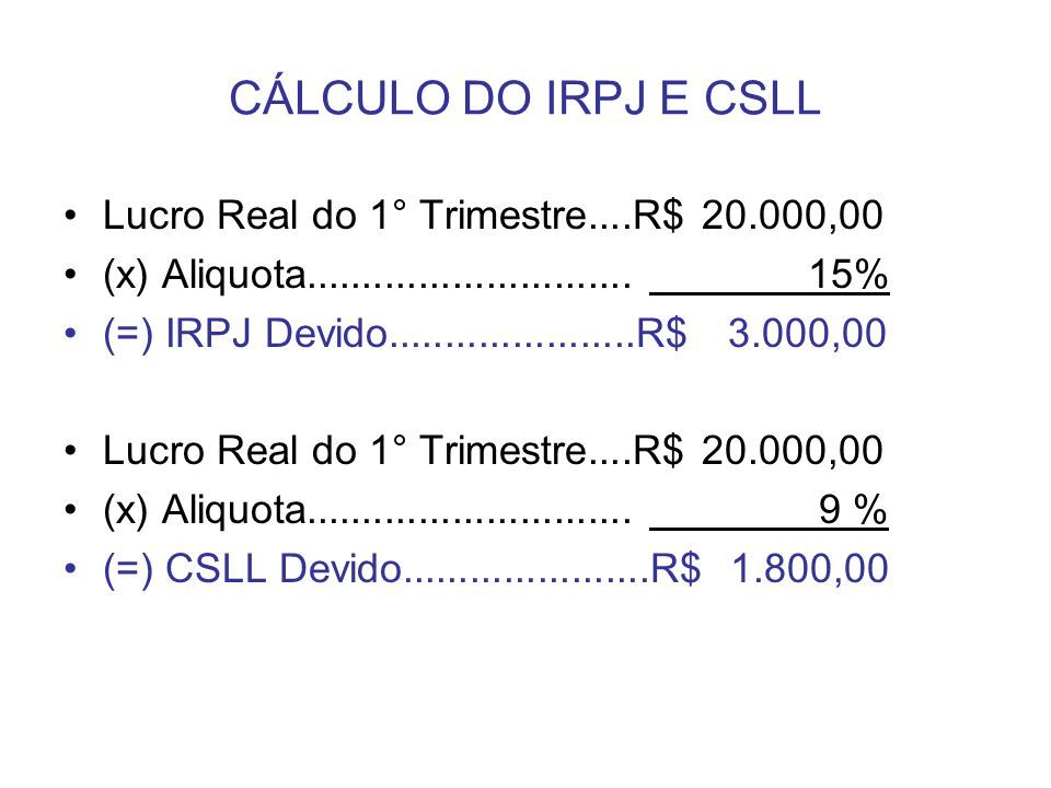 como calcular CSLL