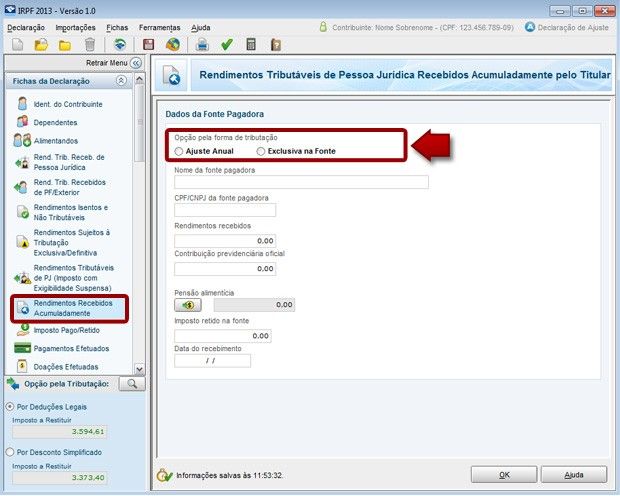 RRA Rendimentos Recebidos Acumuladamente