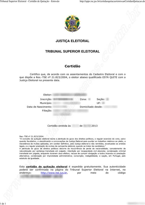 Declaração de quitação eleitoral