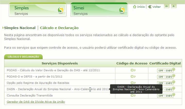 Declaração Simples Nacional como fazer